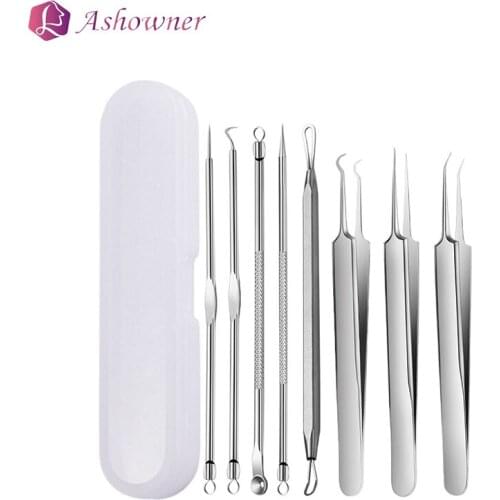 8pcs Ashowner Blackhead Removal Needles Comedone Dots Cleaner Pore Cleaner Deep Cleansing Tool Face Double Head Face Care Tool