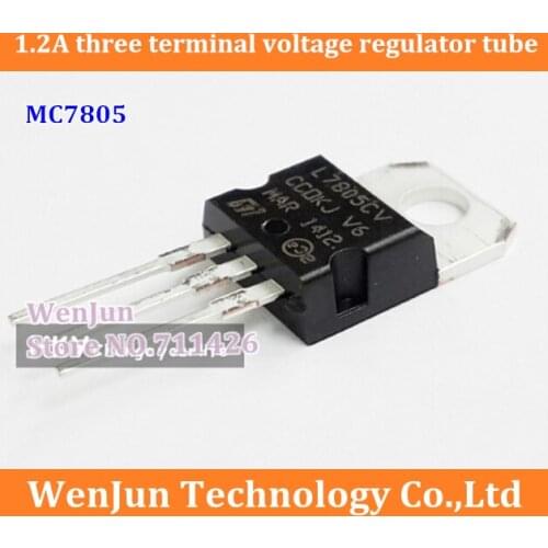 Free Shipping MC7805 7805 Voltage Regulator 1.2A TO-220 ST Chip High Quality 100PCS/LOT