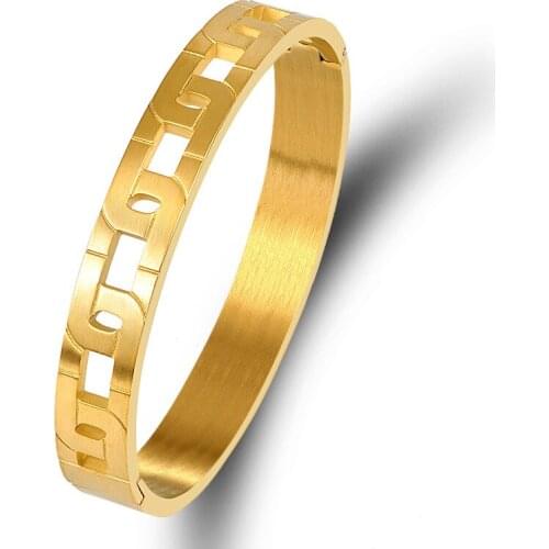 Trendy Hollow Stainless Steel Bracelets Bangles For Women Men Bangle Jewelry Fashion Cuff Bracelet Gift