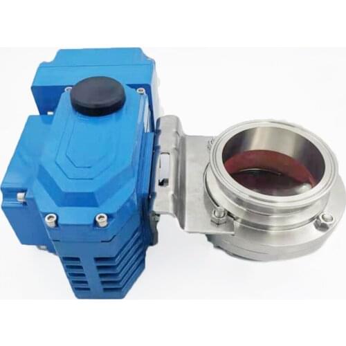 AC220V Electric Butterfly Valve SS304 Sanitary Electric Tri Clamp Butterfly Valve fit Pipe OD 19mm-108mm