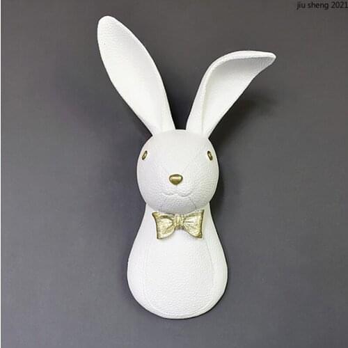 European Resin Rabbit Deer Head Wall Decoration Wall Hanging Creative Animal Head Three-dimensional Living Room Bedroom Pendant