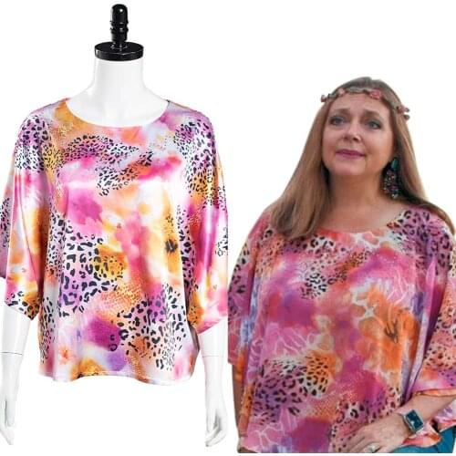 Tiger King Carole Baskin Shirt Cosplay Costume Top O-Neck Long Sleeve T-shirt For Girls