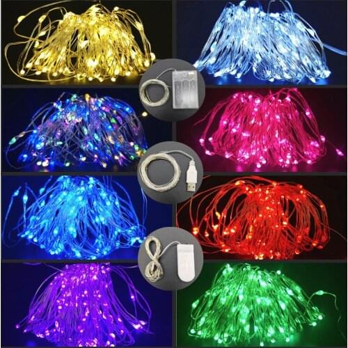 Copper Wire Fairy LED String Lights Outdoor Battery Operated Garlands Christmas Decorations for Home Xmas Wedding New Year Decor