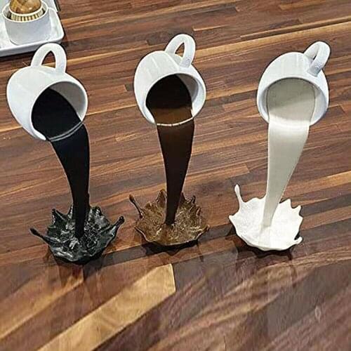 50%HOTFloating Pouring Liquid Coffee Mug Cup Design Resin Model Miniature Home Decor