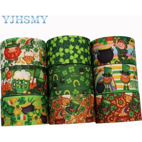 Grosgrain Lucky Shamrock Craft Ribbon, 1-1/2 inch (38mm) Wide x 5-Yard, Use for St. Patricks Day,Team Hair Bows L-201104-1270