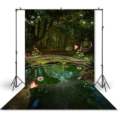 HUAYI Photography Backdrop Newborns Baby Child Photo Booth Background Spring Cartoon Forest Fairy tale Photo Backdrops XT-4222