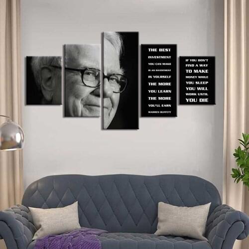 Canvas Painting Home Art Warren Buffett Quotes Posters And Print Wall Art Picture for Living Room Wall Decor Home Decoration