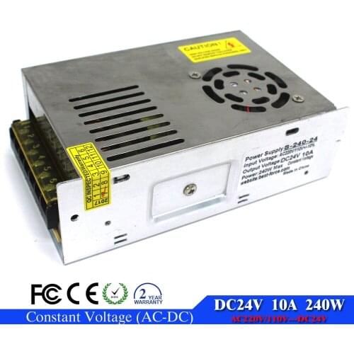 Best quality 24 volt power supply 10A 240W Driver for LED Strip Light AC 100-240V Input to DC24V SMPS With CNC CCTV Motor