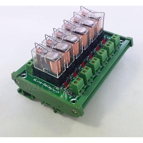 DIN Rail Mount 6 SPDT 16A Power Relay Interface Module,OMRON G2R-1-E DC12V Relay
