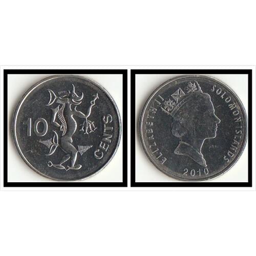 Solomon Islands 10 Cents Coins Oceania New Original Coin Collectible Edition Real Rare Unc Commemorpoints 2010 Edition