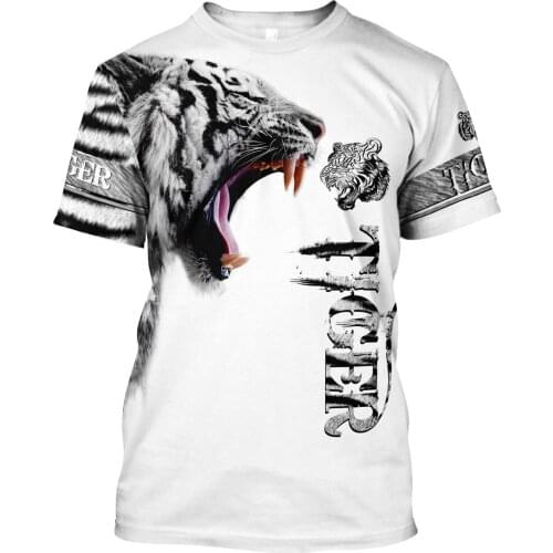 Men Casual Animal 3D Print t-shirts Tiger Tattoo Art Hip-Hop tshirts Summer Tees Harajuku Punk Wome Unisex Short Sleeve Tops 004