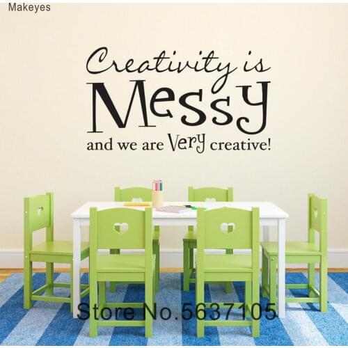 Makeyes Kids Playroom Wall Stickers Create In Messy Wall Decals Vinyl Wall Decor Kids Rooms Cute Decoration Paint Wall Art Q084