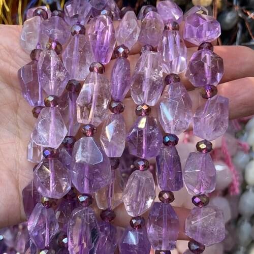 Natural Purple Amethysts Beads 15'' Irregular DIY Loose Quartz Beads For Jewelry Making Beads Bracelets Necklace For women Gift