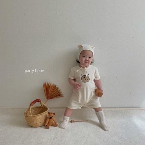 Summer New Baby Girls and Boys Cute Cartoon Printed Romper + Hat