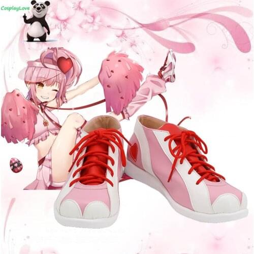 CosplayLove Shugo Chara Hinamori Amu Pink White Cosplay Shoes Long Boots Leather Custom Made