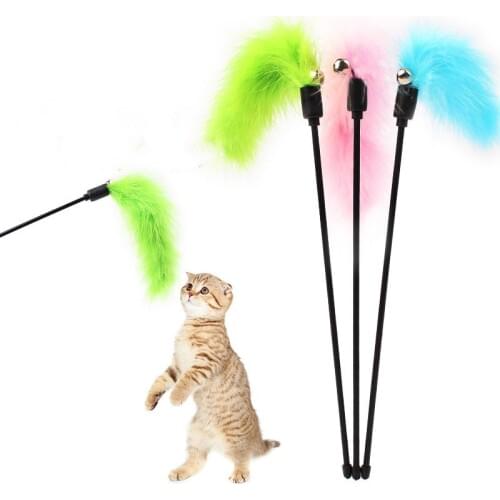 The Latest Cat Stick Feather Interactive Toy Colorful and Creative Feather Stick Pet Accessories Funny Cat Stick Pet Supplies