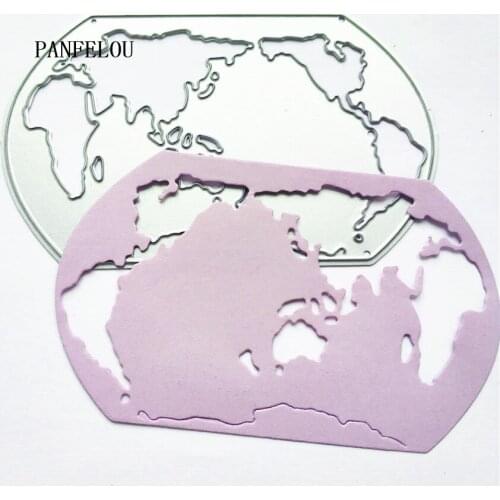 PANFELOU Maps of the earth cuts dies cutting Scrapbooking DIY paper die metal craft Halloween Easter wedding cards