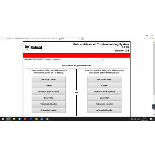 Bobcat Advanced Troubleshooting System (BATS) 2018 \ 08.2021