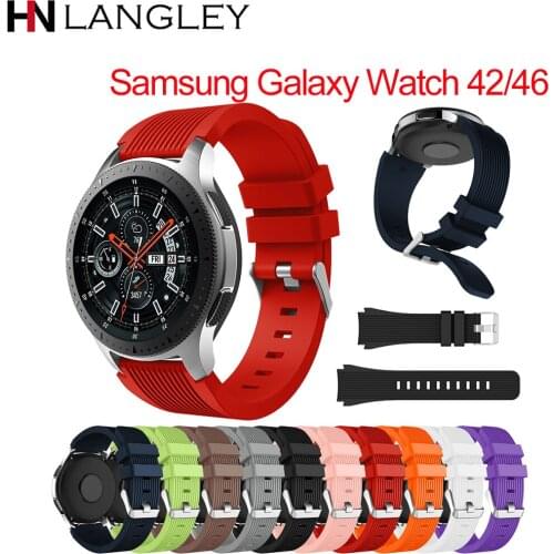 Silicone Sport Watch Band Strap for Samsung Galaxy Smart Watch 46MM 42MM Rubber Watchband for Gear S3 Frontier S2 Classic 20/22