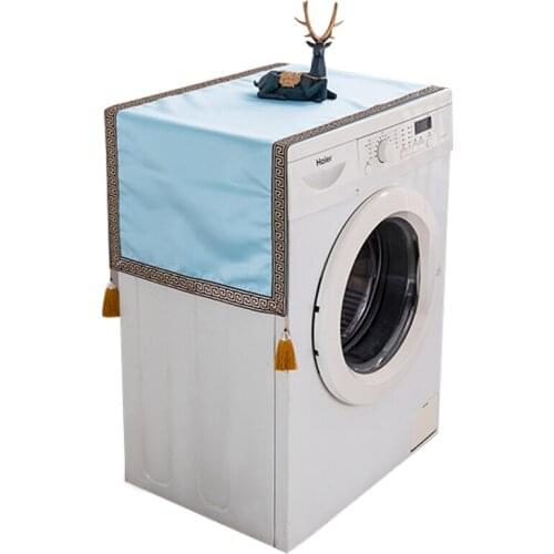 Custom Luxury Solid Silk Satin Washing Machine Dust Cover Chinese Style Fridge Microwave oven Dustproof Cover Cloth