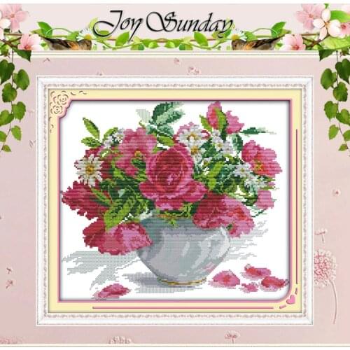 Roses and Daisies Counted Cross Stitch 11CT 14CT Cross Stitch Set Wholesale Flower Cross-stitch Kit Embroidery Needlework
