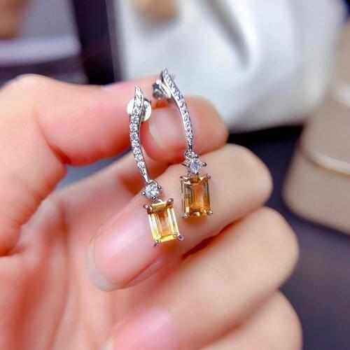 The Best Engagement Gift Citrine Earring Natural And Real 925 Sterling Silver Citrine Earring