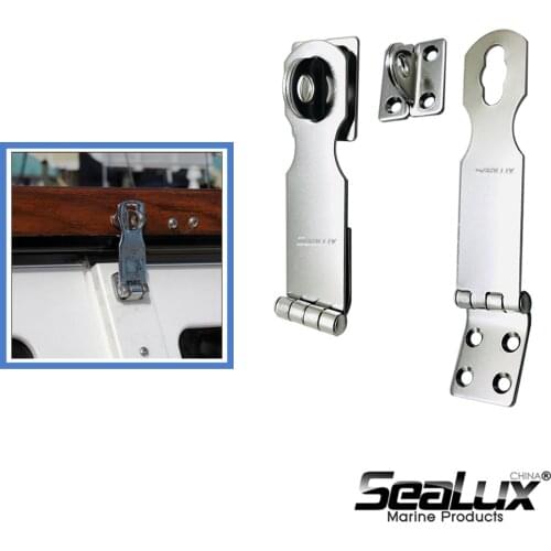 Sealux Swivel Eye Locking Safety Hasp Latch Fixed Plate Stainless Steel 304 for Boat Yacht Fishing Marine Accessory