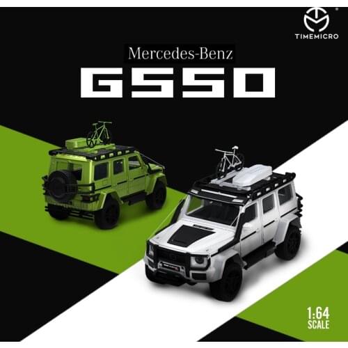 Time Micro 1:64 G550 Green / White with Roofbox & figure of Bike Diecast Model Car