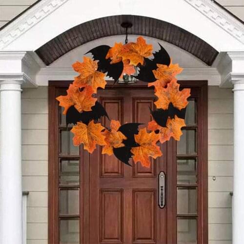Hot Sale Products For Halloween Accessories New Style Rattan Berry Maple Leaf Fall Door Wreath Door Wall Ornament