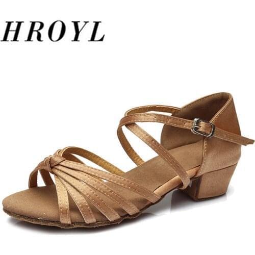 New Women Latin Dance Shoes Ballroom Tango dancing shoes For ladies Girls Child/kids Salsa Low Heel Pole 17-25cm Wholesale Party