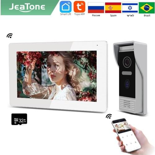 Jeatone Smart Home 7 inch IP WIFI Video Intercom for home Monitor entry system AHD resolution Doorphone frame with camera TUYA