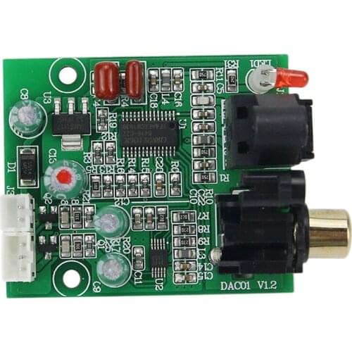 Fiber Coaxial Decoder Board,192K Optical Fiber Coaxial Decoding Board DAC Digital Decoder 24 Bit for Amplifier