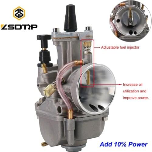 ZSDTRP Universal PWK 28 30 32 34 2T 4T Motorcycle Carburetor With Power Jet For Keihin Koso ATV Dirt Bike Add 10% Power