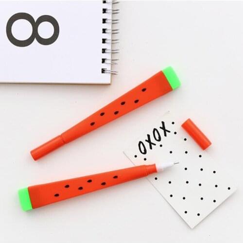 1 pc Red Watermelon Gel Pen Rollerball Pen School Office Supply 0.5mm Black Ink