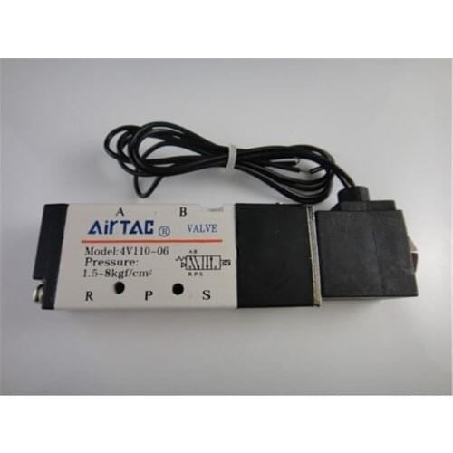 1pc Air Solenoid Valve 4V110-06 With Wire 5 Port 2 Position 2/5 Way 1/8" BSP Pneumatic Control Valve 12VDC 24VDC 110VAC 220VAC