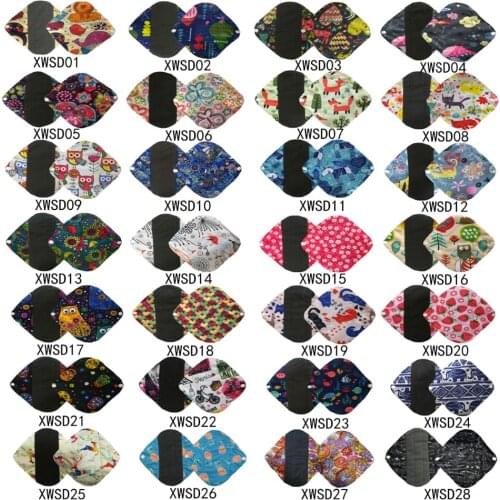 1pc New Organic bamboo inner washable reusable menstrual pads sanitary pads lady cloth pad panty liner Feminine Hygiene pad