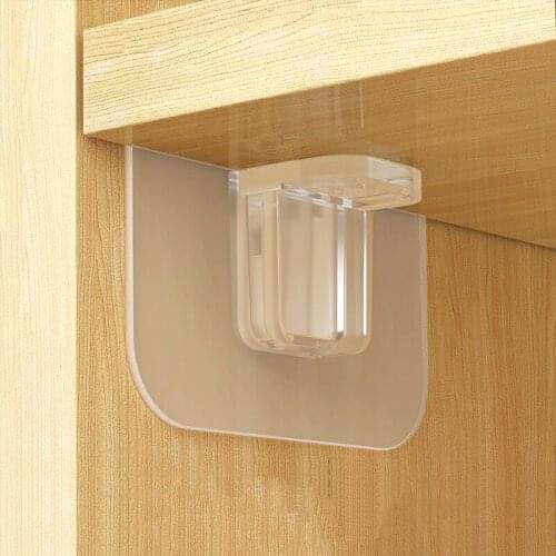 10Pcs Strong Tough Upgraded Shelf Support Hooks Self Adhesive Hanger Plastic Closet Cabinet Wall Hanger For Kitchen Bathroom