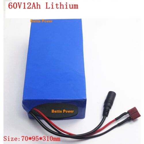60v 12ah lithium ion battery pack with BMS for electric scooter Citycoco Scooter skateboard electric golf carts +Charger