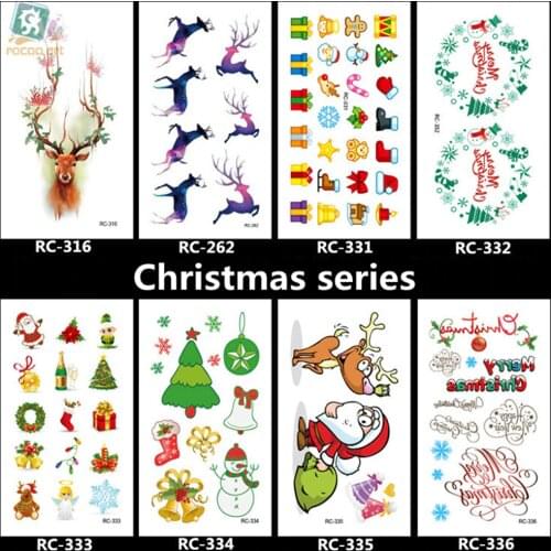 8pcs/set Beautiful Body Art waterproof temporary tattoos 3d DIY Christmas Party design small arm tattoo sticker Free Shipping