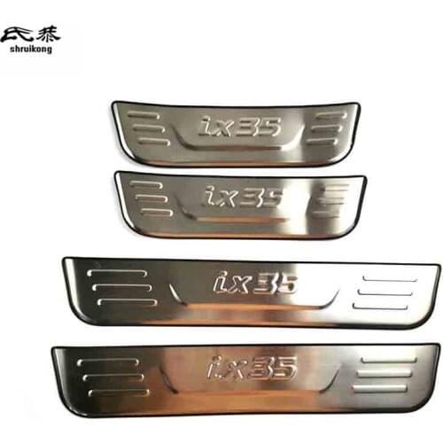 Free shipping 4pcs/lot for 2010 2011 2012 2013 Hyundai IX35 stainless steel scuff plate door sill pedal car accessories