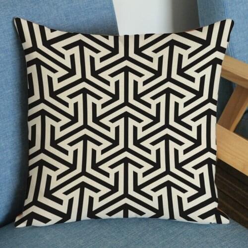 Nordic Style Linen Cotton Geometry Pattern Printed Square Pillow case Home Decor Sofa Throw Pillows A1