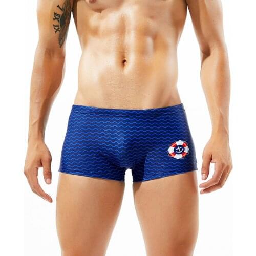 Mens Swimwear Sexy Low Waist Swim printing Boxers Surf Board Shorts Trunks Gay Men Swimsuits Brazilian Traditional Cut