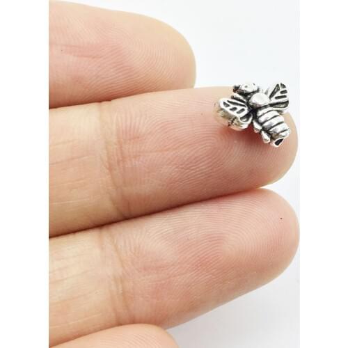 Eruifa 30pcs 12mm Pretty Bee Spacer Beads Zinc alloy Jewelry DIY Handmade Bracelet Necklace Earring