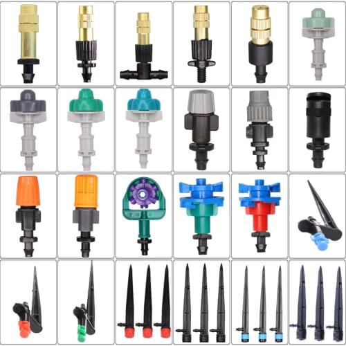 90/180/360 Degree Adjustable Irrigation Dropper 13cm Drippers Brass Nozzle 1/4'' Barb Connect 4/7mm Hose Garden watering Sprayer