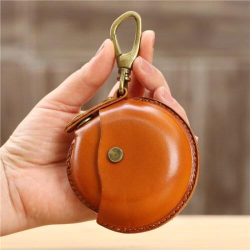 Creative handmade leather coin purse headset data cable storage bag small objects medicine candy storage gift box