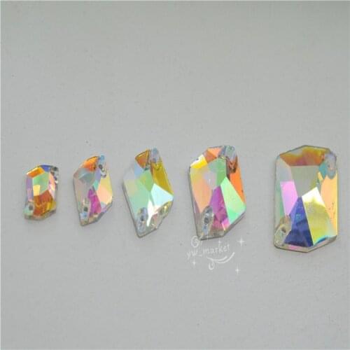 Crystal AB Emerald Cosmic Flatback Rhinestone Strass Glass Stones Customes Dress Sewing