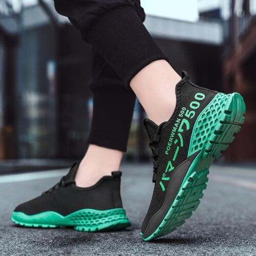 New Arrivals Men Shoes Breathable Air Mesh Male Comfortable Lace-up Sport Shoes Trend Lightweight Flat Outdoor Walking Sneakers