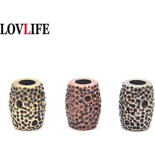 Brass Meteor Crater Knife Beads DIY Lanyard Keychain Pendants Jewelry Accessories EDC Outdoor Tool Umbrella Rope Hangings Decors