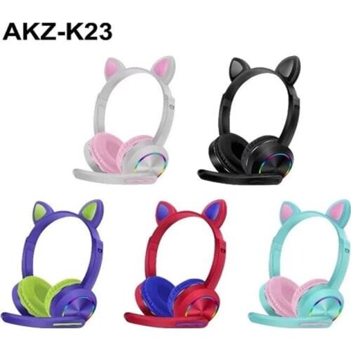 Hot style cartoon light emitting LED running motion wireless headphone cat ear Bluetooth headphones stereo gaming headset