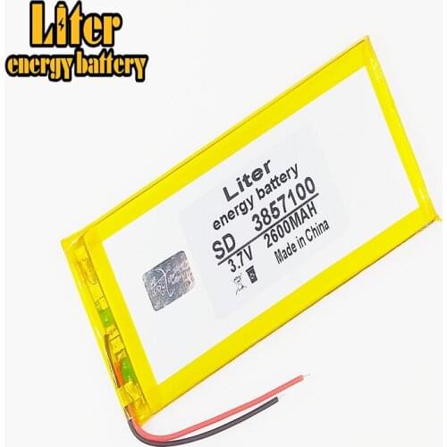 Best battery brand 3.7V,2600mAH 3857100 polymer lithium ion / Li-ion battery for model aircraft,GPS,mp3,mp4,cell phone,speaker,b